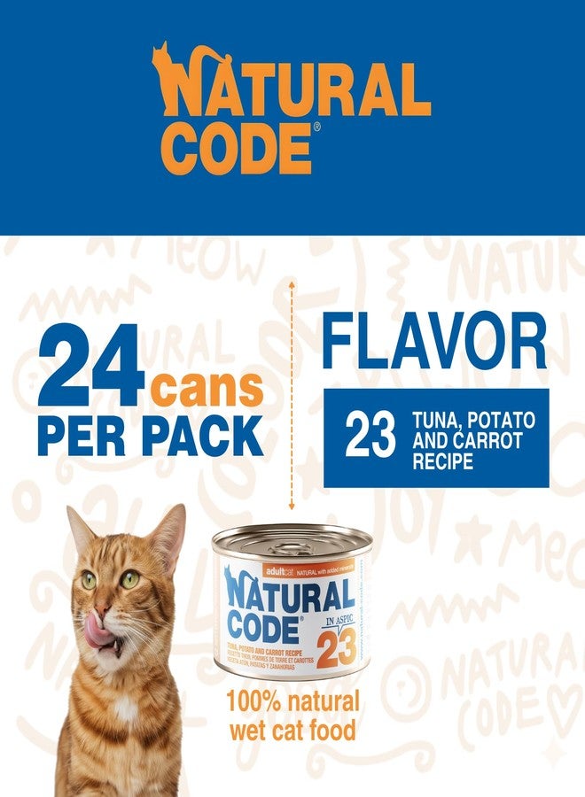 Natural Code - Wet Cat Food, Limited Ingredient Cat Food, High-Protein, Non-GMO, No Artificial Additives, Made in Italy, Tuna, Potato & Carrot in Aspic for Adult Cats (3 oz, 24 Pack) - Image 2